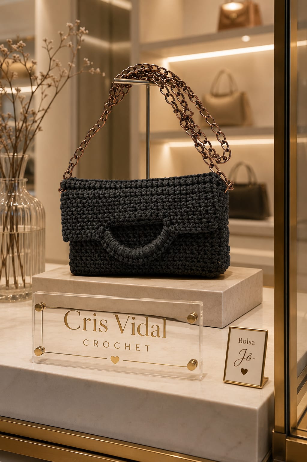 Variação da Bolsa Jô artesanal em crochê